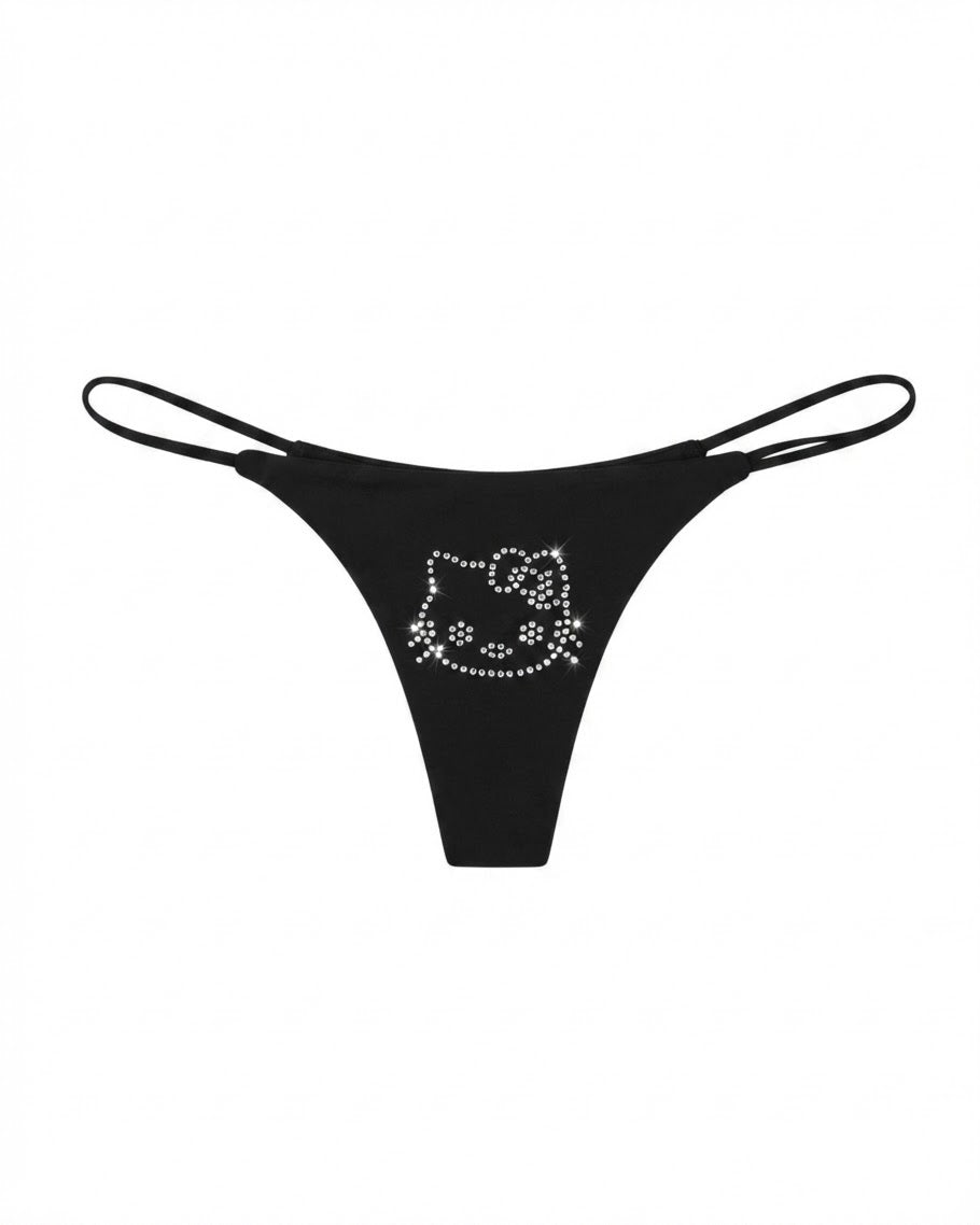Hello kitty thongs Svart